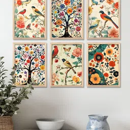 Kotart Brown & Red 6 and more Piece Wood Floral and Botanical Wall Paintings-image-93
