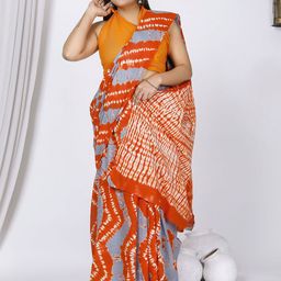 JAIPURI PRINT Tie and Dye Pure Cotton Bagru Saree-3