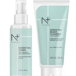 N Plus Professional Set of Green Tea Beads Face Cleanser 100g & Toner 100ml-picture-49