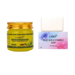 CARET ORGANIC Set Of 2 Kojic acid & Vitamin C Soap & Papaya & Kesar Aloevera Gel-15