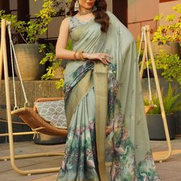 Sitanjali Ethnic Motifs Zari Poly Chiffon Saree-image-70