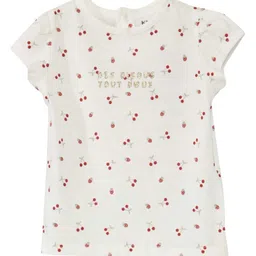 KIABI Girls Conversational Printed Pure Cotton T-shirt-image-11