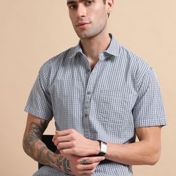 RIGS AND RAGS Gridplay Men Premium Micro Checks Casual Shirt-image-27