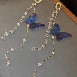 DressBerry Korean Gold-Plated American Studded & Beaded Animal Shaped Drop Earrings-image-78