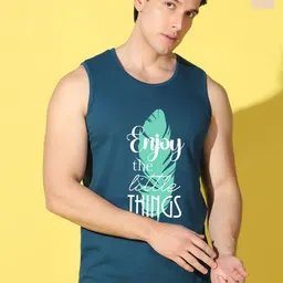 WOOSTRO Pack Of 2 Printed Combed Cotton Gym Vests VWS26(ENJOY PEACOCK)(PLAIN RUST)-image-41