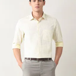 Arrow Checked Spread Collar Classic Formal Cotton Shirt-image-96