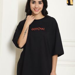Metronaut Women Pack of 2 Graphic Printed Round Neck Cotton Oversized T-shirts-image-92