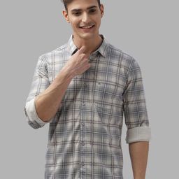 BULLMER Men Spread Collar Checked Cotton Casual Shirt-image-69