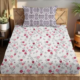 IVAZA Pink Floral 350 Pure Cotton Single-image-79