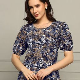 FASHION DREAM Print Puff Sleeve Cotton Top-image-73
