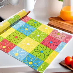 REVEXO Yellow & Green Printed Water-Resistant Shelf Liner-56