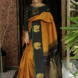 VILLE FASHION Woven Design Zari Art Silk Kanjeevaram Saree-32