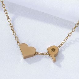 Estailo fashion Gold-Plated Heart Shaped Necklace-image-80