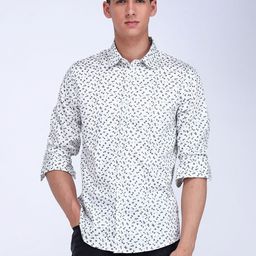 Flying Machine Men Slim Fit Floral Opaque Printed Casual Shirt-image-79