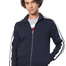 Celio Men Cotton Mock Collar Front-Open Sweatshirt-picture-19