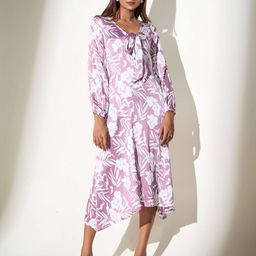 R.Code by The Roadster Life Co. Women Floral Printed Tie-Up Neck A-Line Midi Dress-picture-40