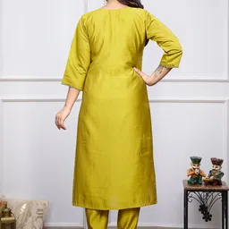 Anouk Women Ethnic Motifs Embroidered Regular Sequinned Kurti with Trousers & With Dupatta image 4