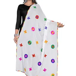 Kemza Floral Embroidered Phulkari Dupatta-picture-7
