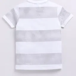 Ginie Boys Typography & All Over Stripe Printed Breathable Tshirt image 2