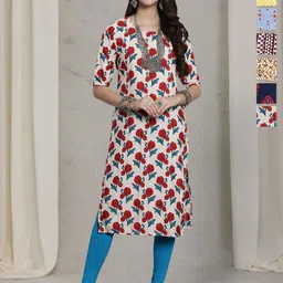 7Threads Selection Of 6 Floral Printed Straight Kurtas-image-21