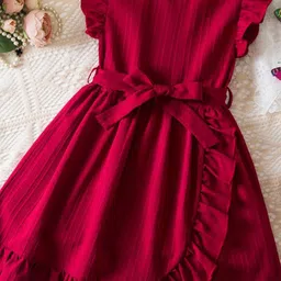 LULU & SKY Flutter Sleeve Peplum Dress-image-56