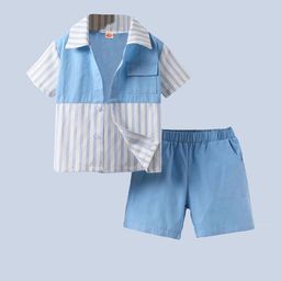 hopscotch 2-Pc Pinstripe Panel Shorts Set-picture-39