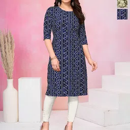 KETAKI FASHION Women Pack Of 3 Abstract Printed Round Neck Crepe Kurta-18