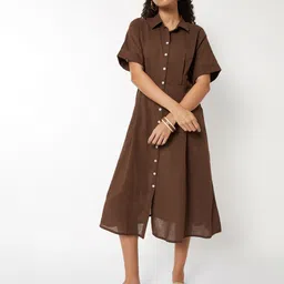 max Women Cotton Shirt Midi Dress-picture-41