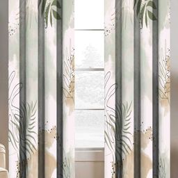 BELLA TRUE Green & White 2 pieces Ethnic Motifs Door Curtains-image-99