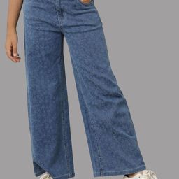 UNDER FOURTEEN ONLY Girls Regular Fit Mid-Rise Low Distress Light Fade Cotton Jeans-picture-21