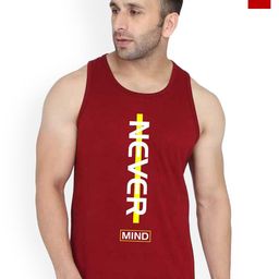 SLOWLORIS Pack Of 2 Printed Round Neck Bio-Wash Cotton Gym Vests-picture-19