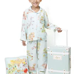 Snuggly Spaces Unisex Kids Printed Night suit-image-96
