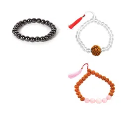 Divine souvenirs Unisex Set Of 3 Artificial Beaded Elasticated Bracelets-45