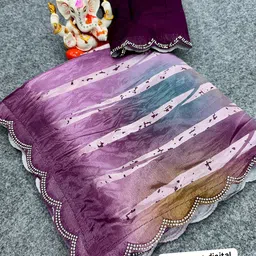 PAYAL CREATION Beads and Stones Pure Georgette Saree-image-94