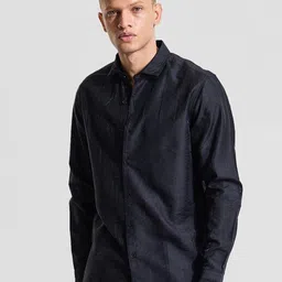 Snitch Men Smart Fit Textured Spread Collar Casual Shirt-image-98
