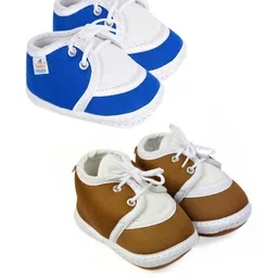 NESKA MODA Newborn Baby 3 To 12 Month 2 Pair Combo Skin Friendly Soft Cotton Lace Shoes Booties-32