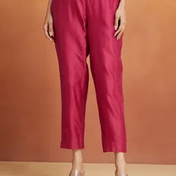 Fabindia Women Solid Mid-Rise Trousers-picture-27
