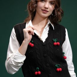 ESPYR By Tokyo Talkies Women Cable Knit Crop Cardigan-image-49