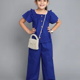 The Magic Wand Girls Square Neck Pure Cotton Top With Palazzo-image-82