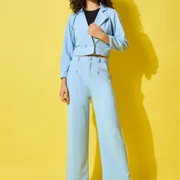 BUY NEW TREND Notch Lapel Short Blazer With Trousers-image-27