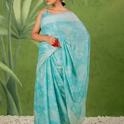 KALINI Floral Poly Chiffon Saree-image-66