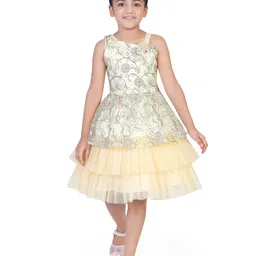 Tiny Girl Floral Embroidered Off-Shoulder Fit & Flare Dress-image-24