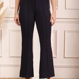 aayu Women Relaxed Flared High-Rise Easy Wash Pleated Trousers-picture-30