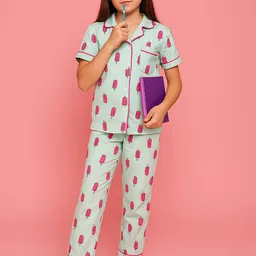NAP STORY Kids Printed Shirt Collar Night Suit-picture-16