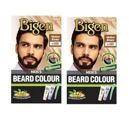 Bigen Set Of 2 Beard Color 40 g Each Medium Brown 105-20