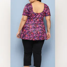 Aarika Printed Plus Size Swimming Dress With Goggle image 2