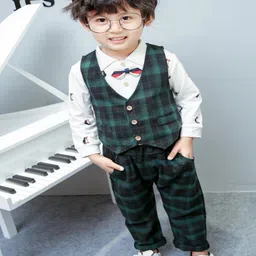 Bold N Elegant Checked Single-Breasted 3-Piece Suits-46