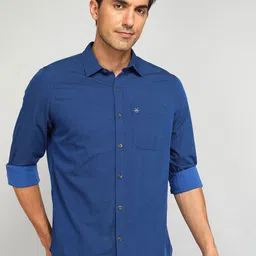 WROGN Men Spread Collar Solid Cotton Casual Shirt-picture-46
