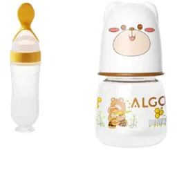 Kalra Magic Infants Kids Set of 2 Printed Feeding Bottle With Food Feeder-picture-33
