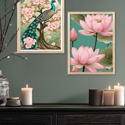 Kotart Green & Pink 2 Pieces Wooden Floral and Botanical Wall Arts-picture-34